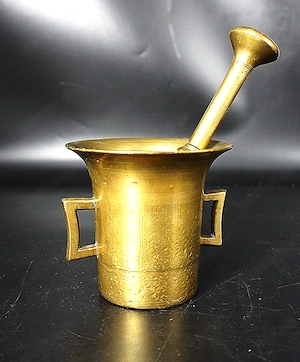 Antiker Messing Mörser mit Stößel, ca. 2kg