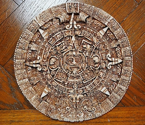 Wandplatte, Maya-Aztekenkalender aus Keramik, 30 cm Dm.