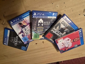 Verkaufe PS 4 Pro incl. 5 DVD-Spielen incl. PS VR1-System, Kuafdatum: 11 12. 2019
