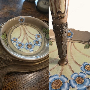 Jugendstil Tafelaufsatz mit Frauenfigur   60 cm