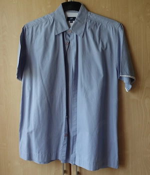 Herren - Vintage - Hemd, Freizeithemd, Kurzarm, JP, blaugrau, Gr. M