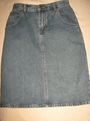 NEU Stylisch Klassik Sekretärinnen Pencil Shift High Waist Rock Outline Jeans Gr. 34  XS blau 