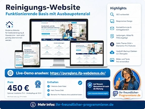 Website für Gebäudereinigung & Hausservice zu verkaufen 