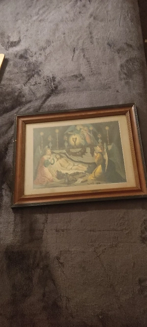 Jesus Grabmal Christus Grab Jesus Kreuz Wandbild Heiligen Bild Kruzifix 56 x44 cm 