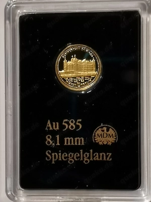 Goldmünze Berühmte Bauwerke " Schweriner Schloß " 585er Gold 0,28 Gramm