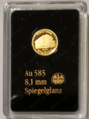 Goldmünze Berühmte Bauwerke " Bauhaus Dessau " 585er Gold 0,28 Gramm