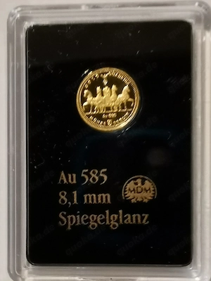 Goldmünze Berühmte Bauwerke " Quadriga Berlin " 585er Gold 0,28 Gramm