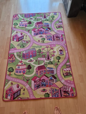 Kinderspielteppich Tep Sweet Village rosa 100x165