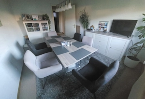 Esszimmer komplett inkl. Tisch, Stühlen, Sideboard und Hochschrank 