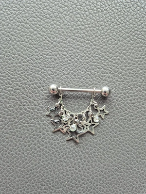 Stabpiercing Chirurgenstahl mit Sternen und Kristallen