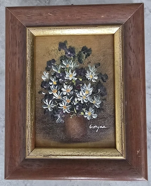 Bild - Ölgemälde signiert, Blumenstrauß in Vase !!!