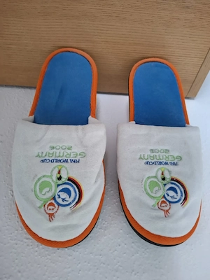Reise Hausschuhe Hotelslipper Stoff mit Sondermotiv FIFA 2006
