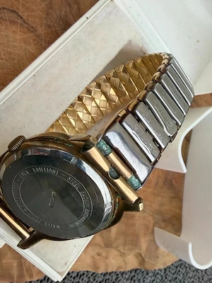 ANKER Vintage Herren Armbanduhr 21 Jewels Nivaflex Date Gold Optik Läuft Bild 5
