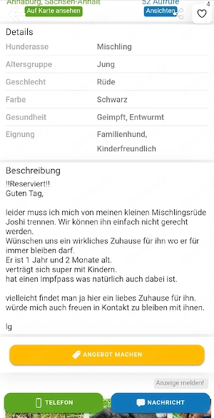 Hund gesucht   Bitte um Hinweise
