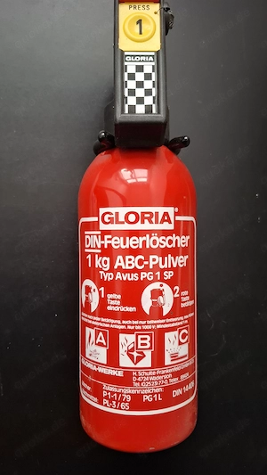 Feuerlöscher, ABC Pulverlöscher, Auto, 1 kg inkl. Halterung