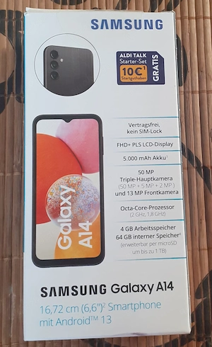 Samsung Galaxy A14   4G   64GB Black Dual SIM - NEU in OVP