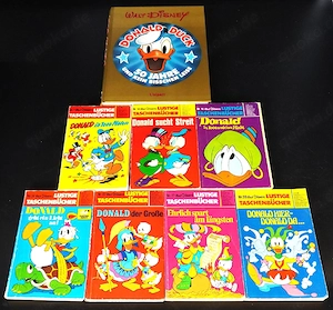 Lustige Taschenbücher Donald Duck Walt Disney 7 Stück plus Bonusbuch "50 Jahre"