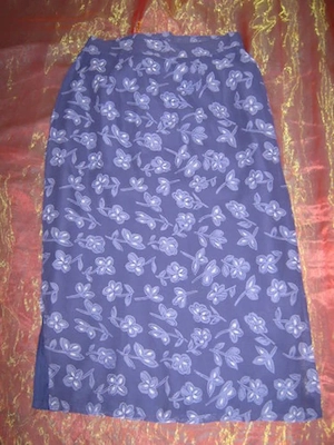 NEU Blumen Blüten Seiden Chiffon Shift Midi Rock CREATION AVANCE K- Gr.17 34  XS royal königs blau