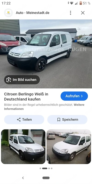 Berlingo 60 ps tuv 1 jahr weiss