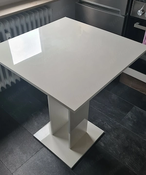 Weißer Esstisch Hochglanz Modern Holzwerkstoff 65x65x78cm