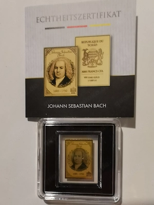 Goldbarren "Johann Sebastian Bach" 1 1000 oz 999er Feingold mit Zertifikat