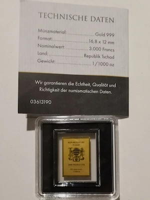 Goldbarren "Angela Merkel" der Kanzlerserie  1 1000 oz 999er Feingold mit Zertifikat Bild 2
