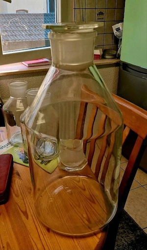 Ein 10 Liter Laborglas   Apothekerglas v. Schott mit Glasdeckel