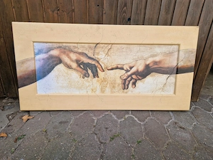 Bild "die Erschaffung Adams" (Michelangelo) 115 x 56 cm