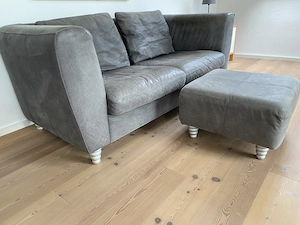 Ledersofa mit Hocker von Machalke