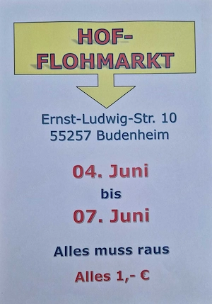 Hofflohmarkt vom 4. bis 7. Juni - Alles muss raus, alles 1 Euro