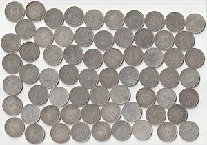 5 DM Silber Kursmünzen Bundesrepublik   66 Stück