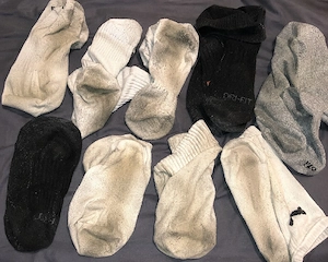 Getragene Socken