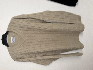 Enrico Gorlani-Pullover mit Zopfmuster, Größe M, beige