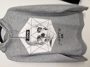 Ideal für Halloween: Stylischer Totenkopf-Hoodie, grau, Größe XXL
