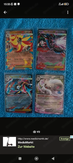 Pokémon wachsendes Chaos ex Karten 