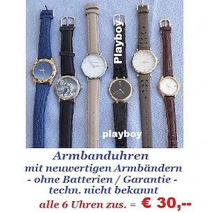 6 Stück neue + gebrauchte Armbanduhren