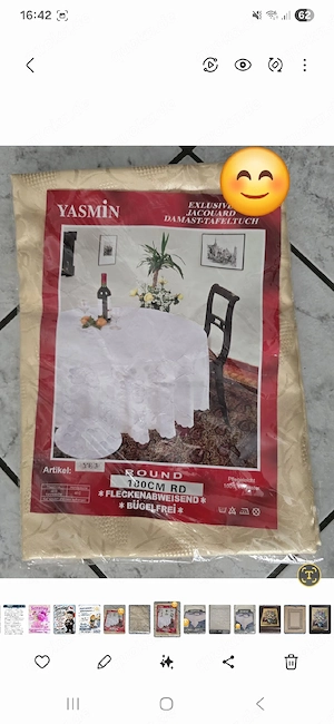 Tischdecke neu, rund, mega groß XL, Farbe beige zu verkaufen !!!