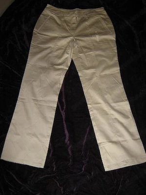NEU Edel Stickerei Freizeit Business DESIGNER Sommer Marlene Style Hose Gr. 42  M cremé beige