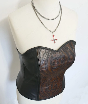 Corsage   Leder, schwarz   braun 
