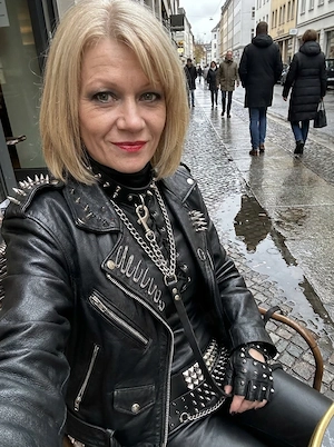 Coole echte Biker-Leder-Jacke, Gr. 38