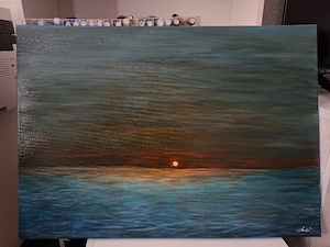 "Morning Sea" Original-Acrylgemälde auf Leinwand Größe: 70   50 cm