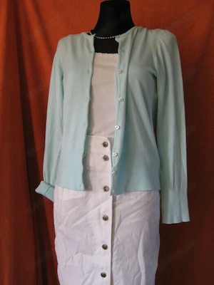 NEU Edel klassisch Basic Fein Strickjacke Cardigan Mexx Gr. 42- 44  M- L mint türkis Pastell