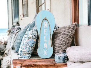 Maritime Strandgut Deko   Holzhänger RELAX   echtes Beachfeeling für dein Zuhause 