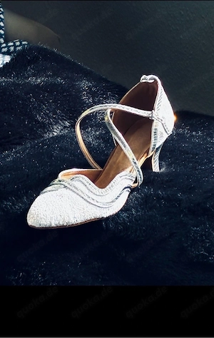 NEU! Ballroom Tanzschuhe Silber Glitzer