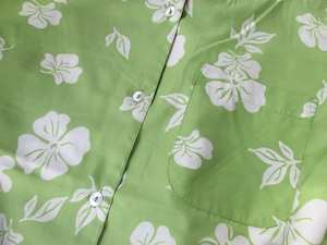 NEU Hawai Blumen Blüten VINTAGE Kurzarm Hemd Bluse 3K good Look WOMAN 38-40 S- M kiwi pistazien grün Bild 2