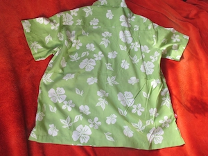 NEU Hawai Blumen Blüten VINTAGE Kurzarm Hemd Bluse 3K good Look WOMAN 38-40 S- M kiwi pistazien grün Bild 4