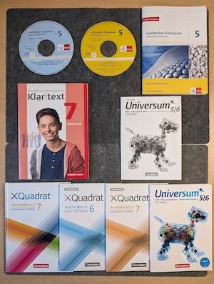 Verschiedene Schulbücher,-materialien: Mathe Naturwissenschaften