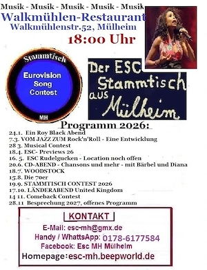 Private Freizeitgruppe (nicht gewerblich): Musik-Stammtisch (ESC) aus Mülheim