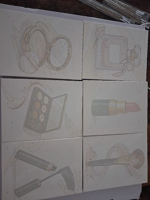 Malen nach Zahlen 6 Minibilder gerahmt