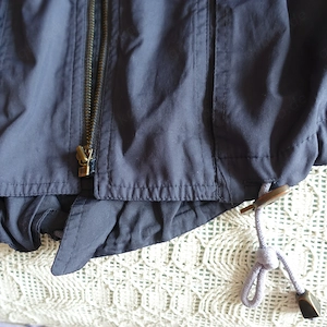 Damen - Vintage - Jacke, Parka, Kapuze, leicht, dunkelblau, Gr. 38